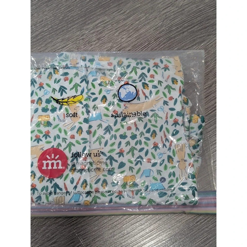 NWT Magnetic Me Bunny Garden Magnetic Modal Romper NB-3M